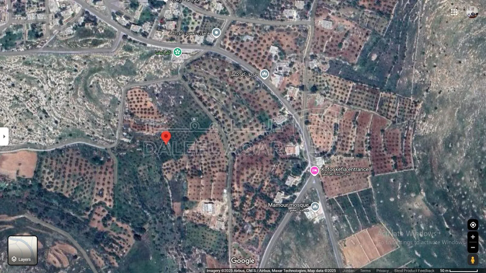 أرض في أرض للبيع في كفركيفيا – إربد - 35,000 دأ - صورة 1